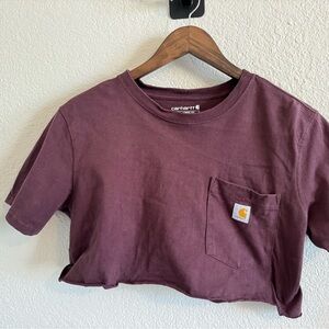 Carhartt brown crop top with pocket